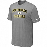Men's Pittsburgh Steelers Team Logo Gray Nike Short Sleeve T-Shirt FengYun,baseball caps,new era cap wholesale,wholesale hats